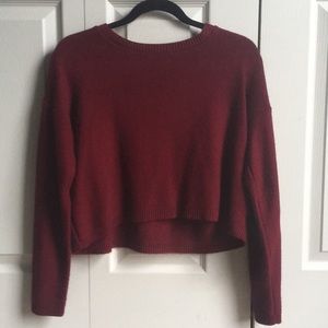 Maroon sweater crop top